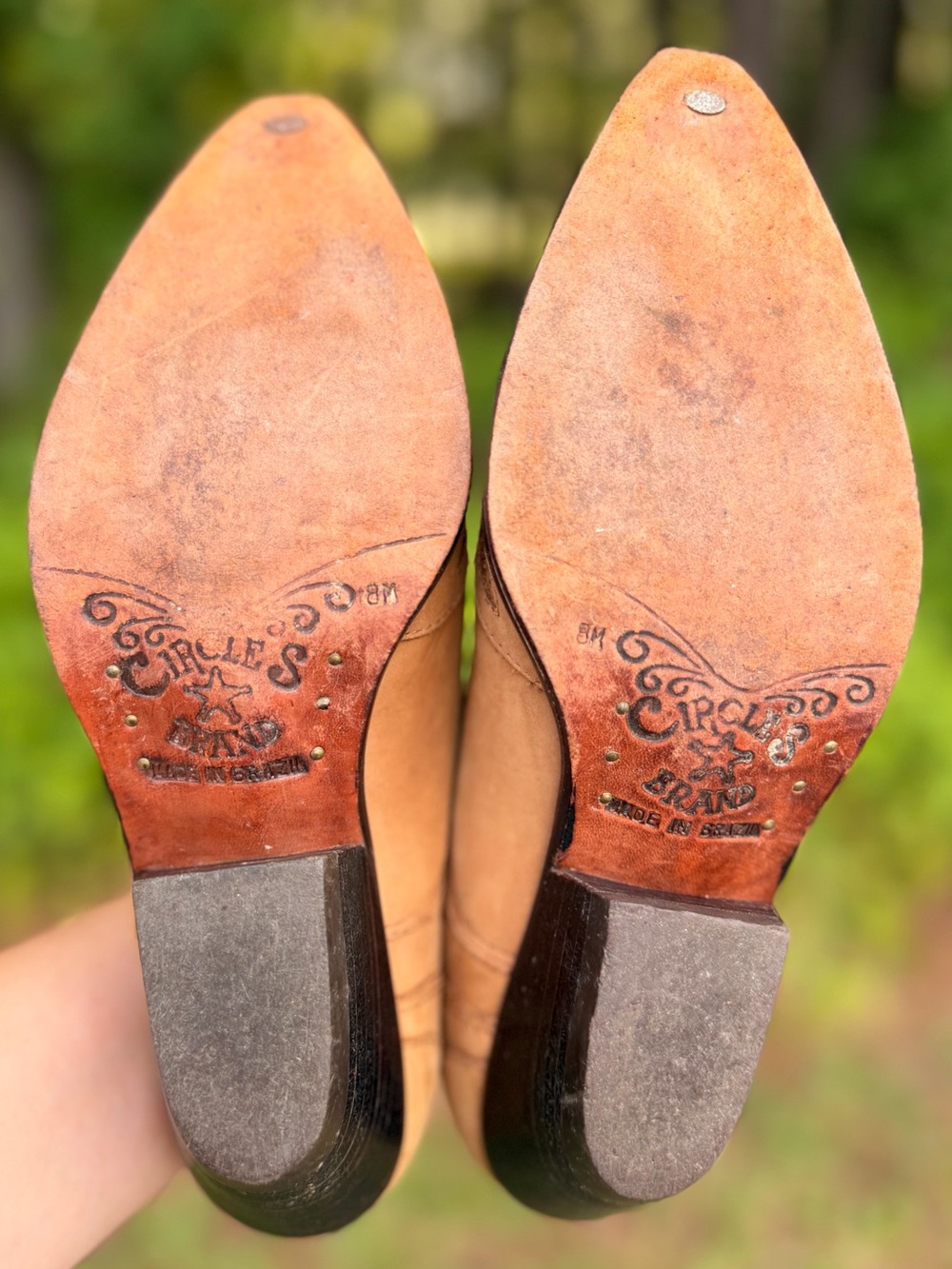 Circle S ‘Corral 2’ Tan Leather Western Ankle Boots Embroidered Size 8M - Picture 6 of 8